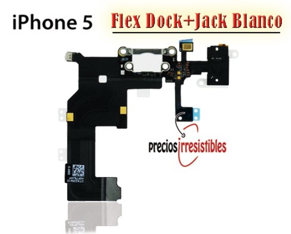 Flex iPhone 5 Dock Micro Carga Jack Audio Blanco