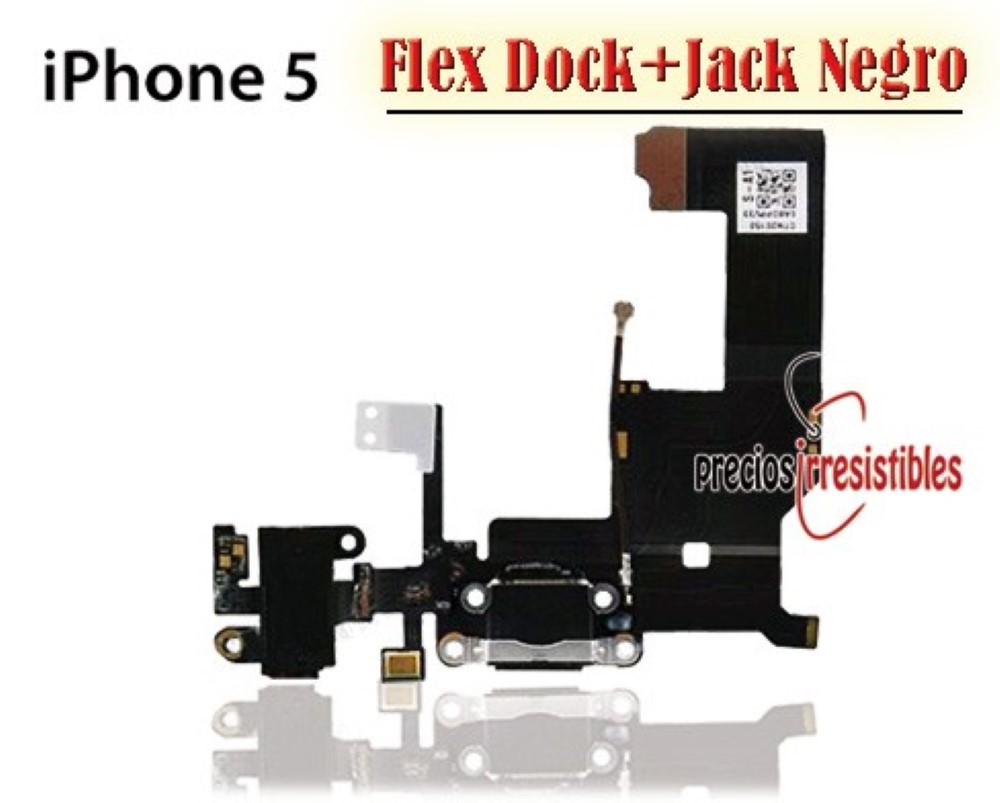Flex iPhone 5 Dock Micro Carga Jack Audio Negro