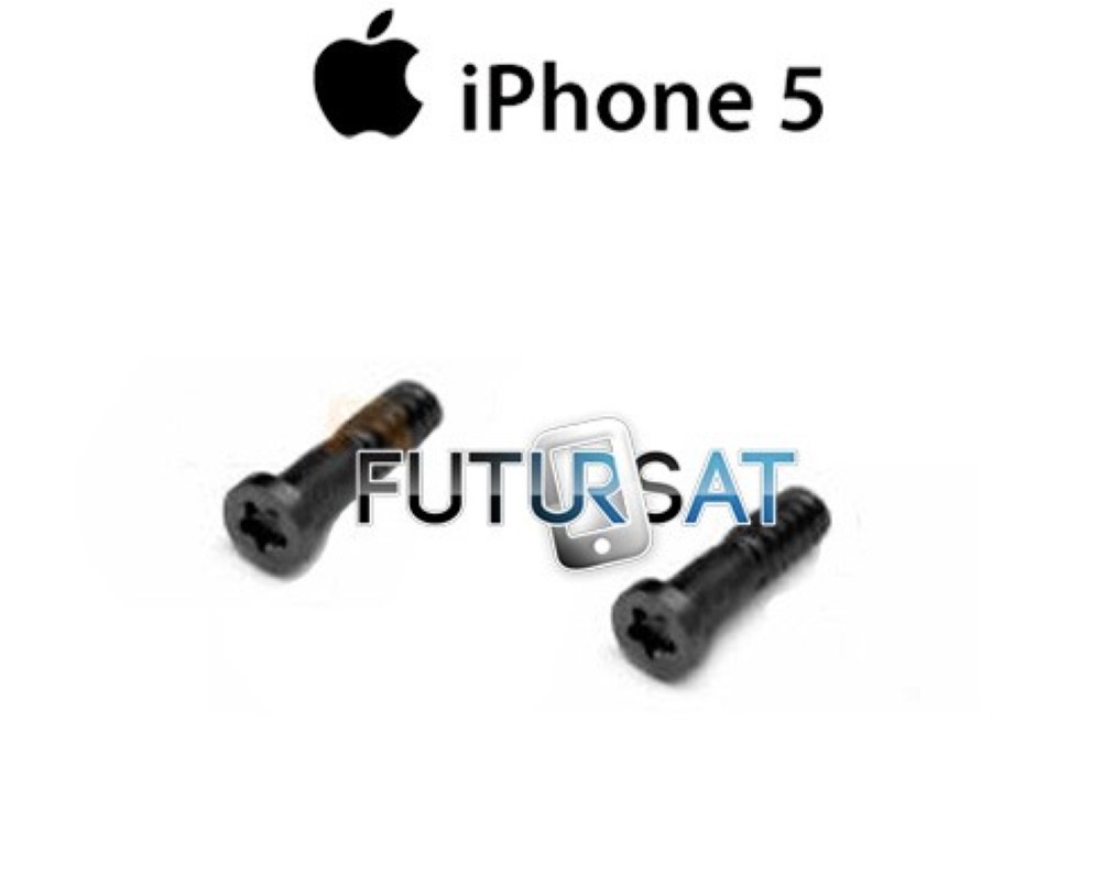 Tornilleria iPhone 5 Tornillos Pentalobe 5 puntas Negros 2 piezas