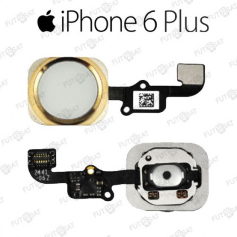 Flex iPhone 6 Plus Boton Home Incio Embellecedor Blanco Dorado