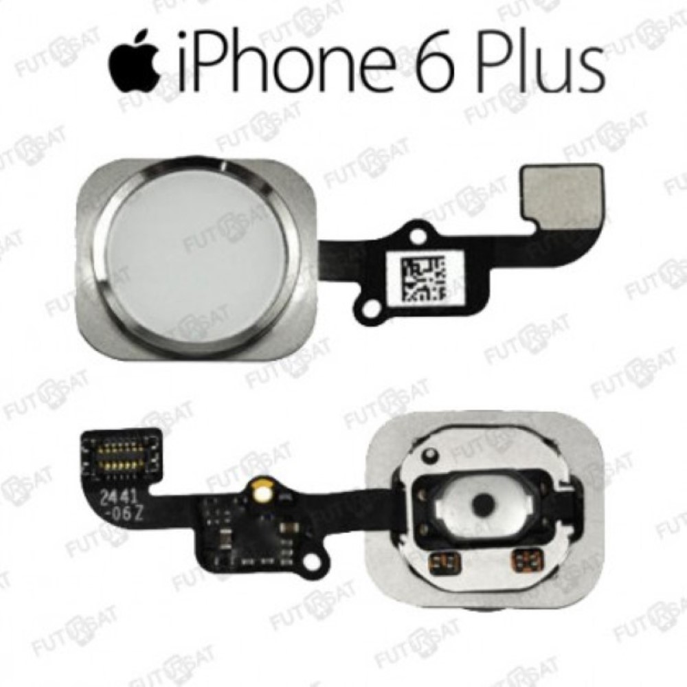 Flex iPhone 6 Plus Boton Home Incio Embellecedor Blanco Plata