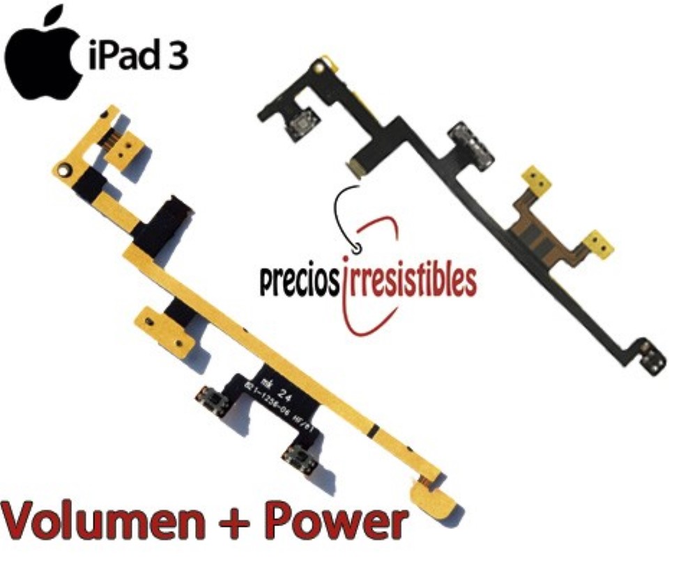 Flex iPad 3 / 4 Volumen Power Encendido mute Silencio