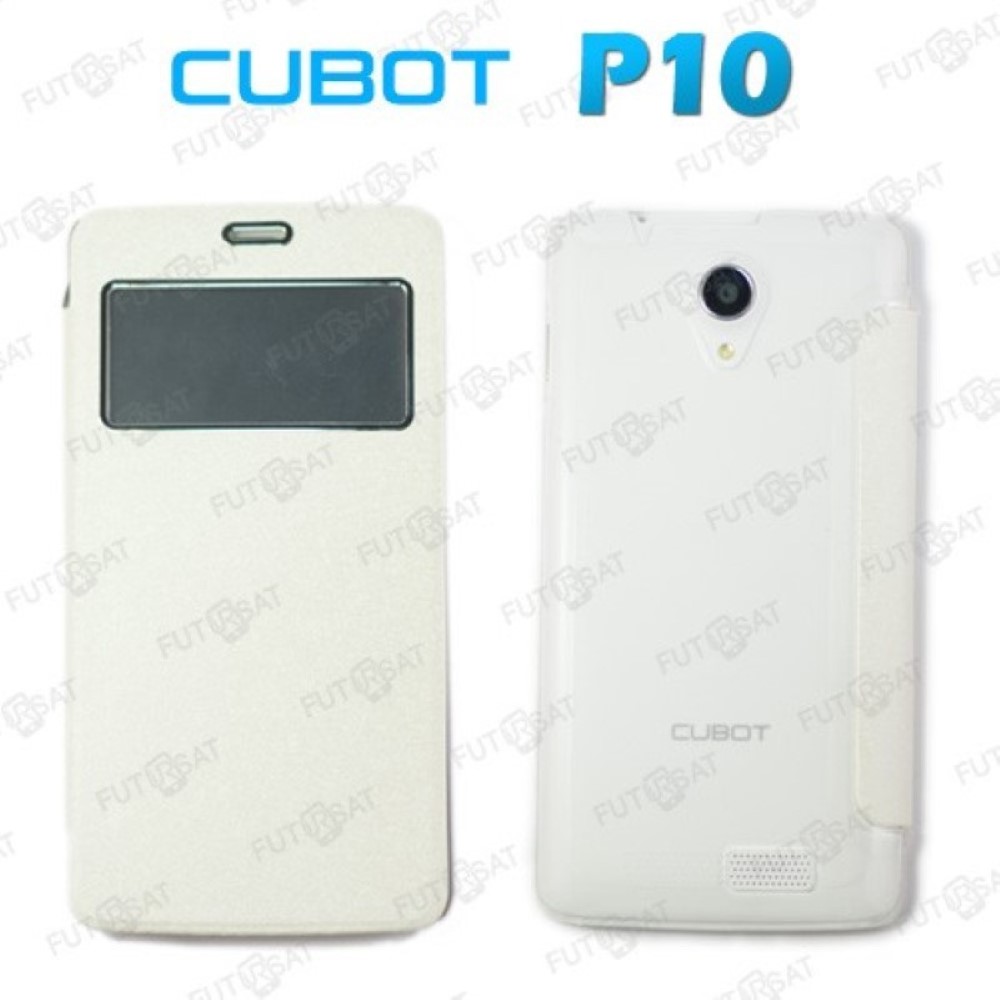 Funda Cubot P10 Piel Tapa Libro Blanca