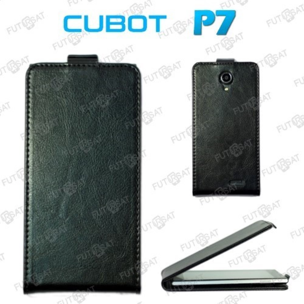 Funda Cubot P7 Piel Tapa Vertical Negra