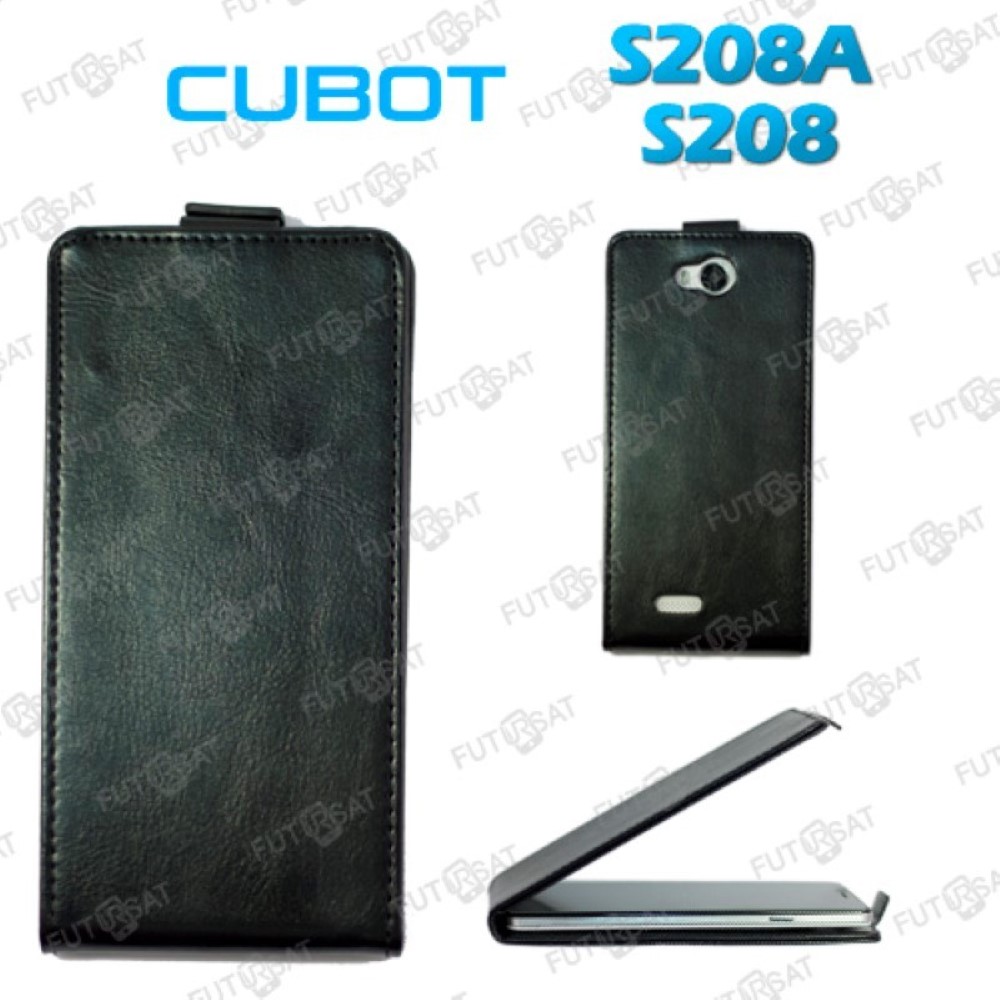 Funda Cubot S208 Piel Tapa Vertical Negra