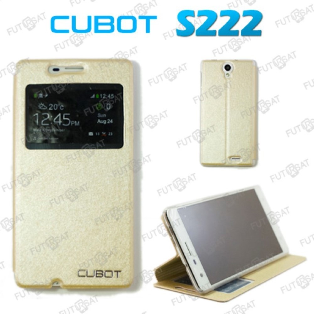 Funda Cubot S222 Piel Tapa Libro Champagne