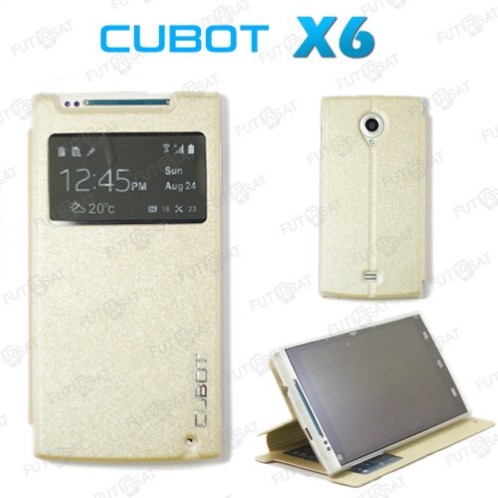 Funda Cubot X6 Piel Tapa Libro Champagne