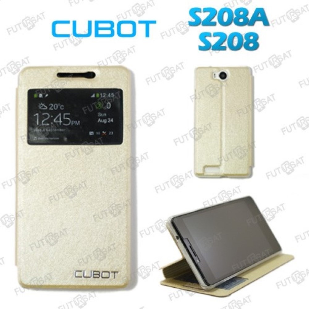 Funda Cubot S208 Piel Tapa Libro Champagne
