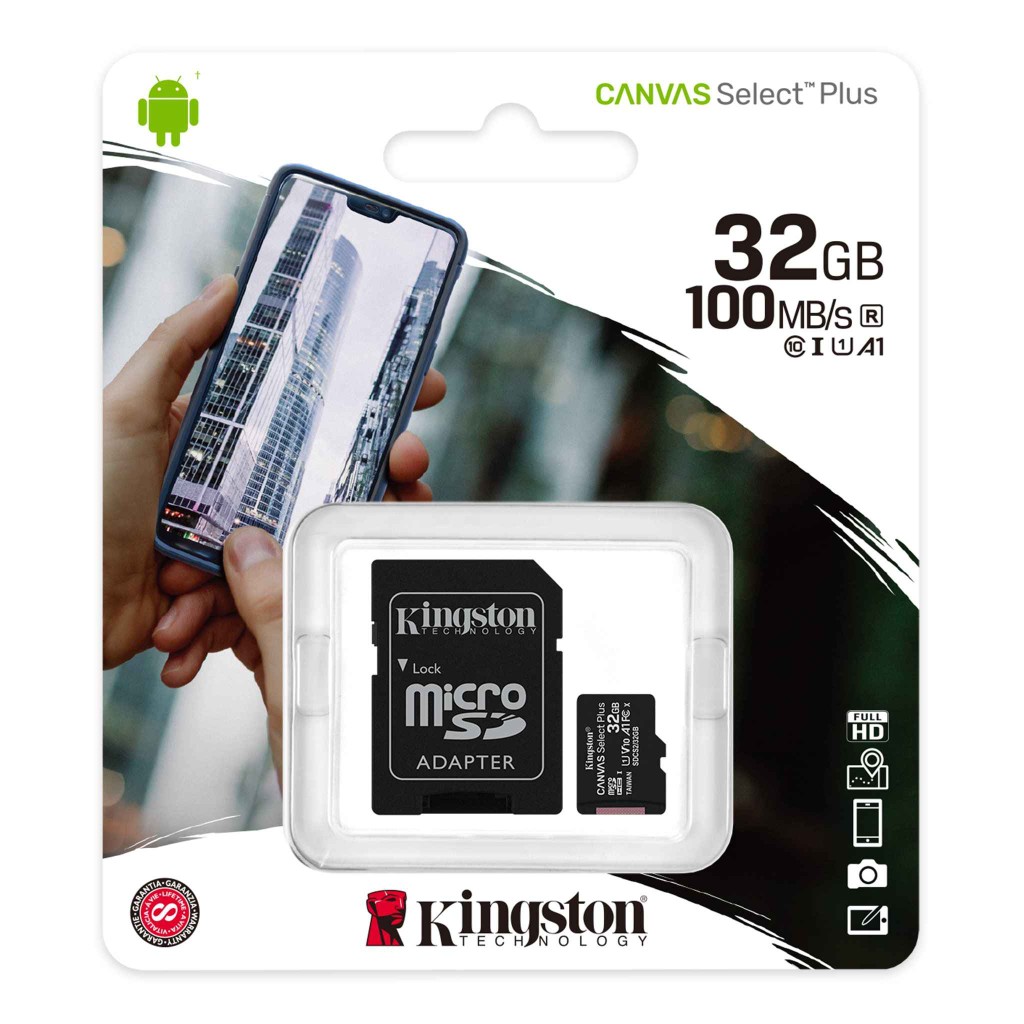 Memoria KINGSTON TARJETA micro SD 32GB CLASE 10 100MB/S A1