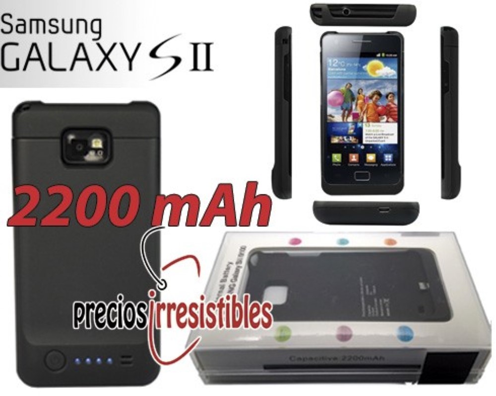 Bateria Carcasa Samsung Galaxy S2 I9100 2200 mAh Negra