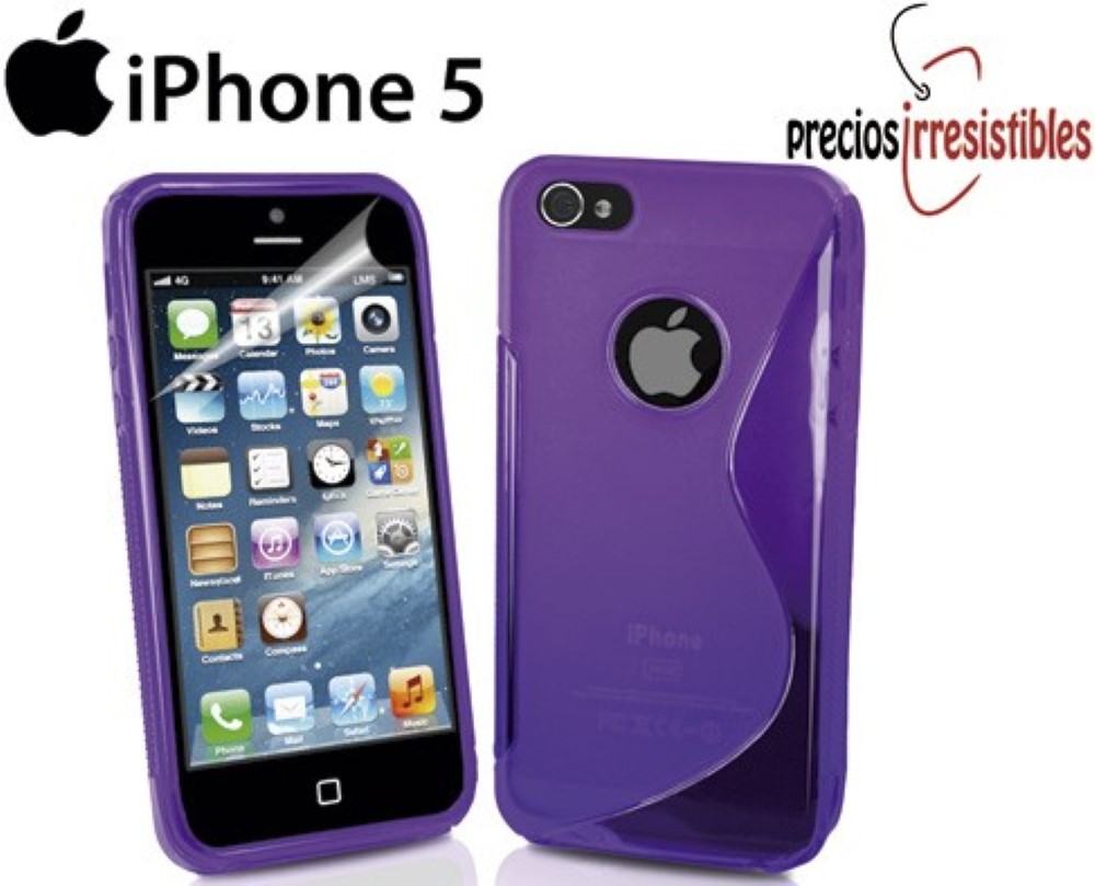 Funda iPhone 5 5S Gel Silicona Sline Morada
