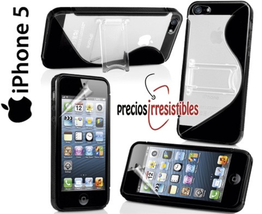 Funda iPhone 5 5S Gel con Soporte Negra