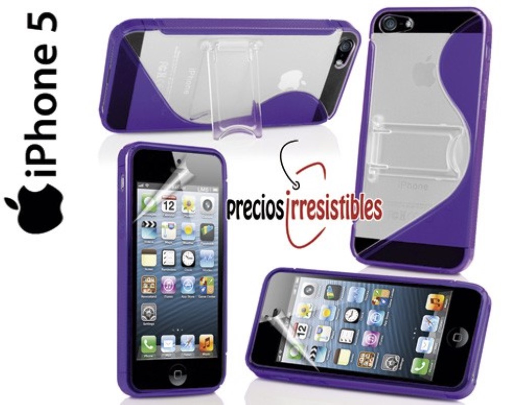 Funda iPhone 5 5S Gel con Soporte Morada