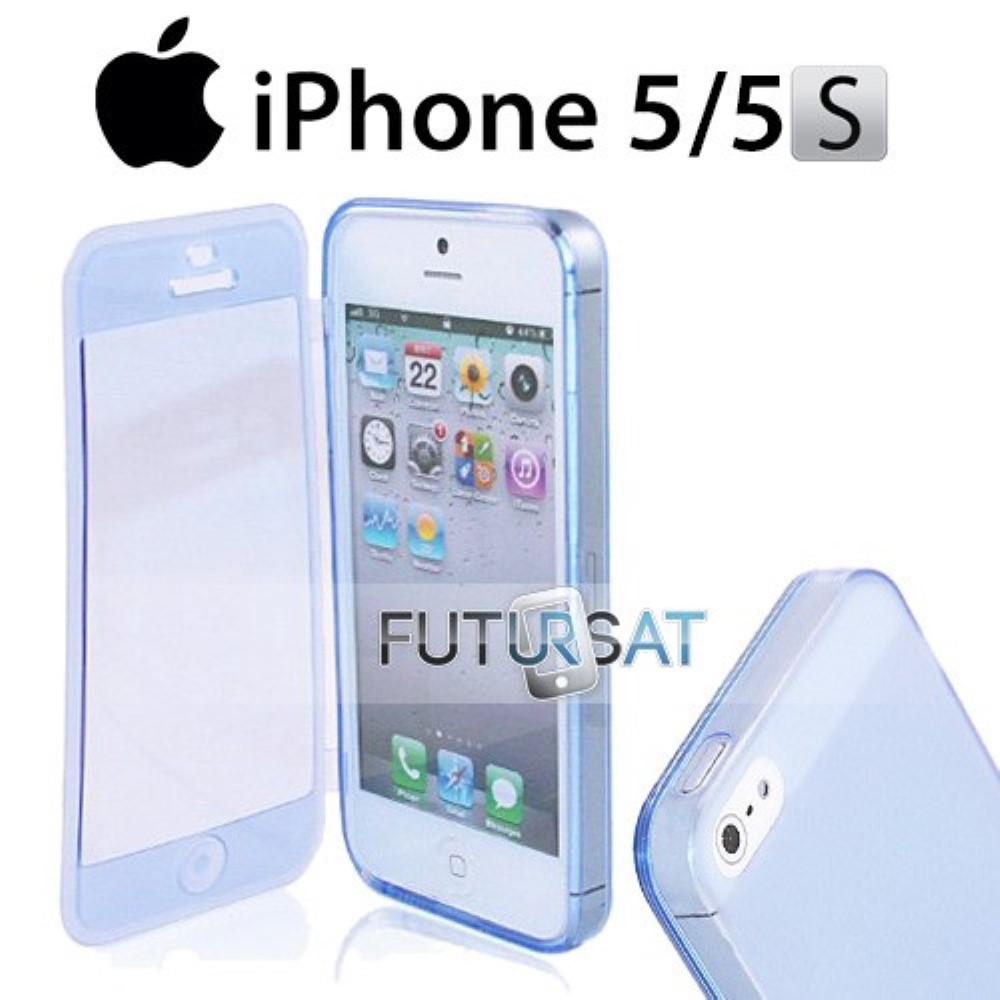 Funda iPhone 5 5S Gel Silicona Tapa Right Azul