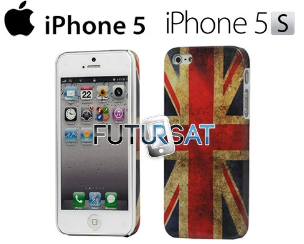 Funda iPhone 5 5S Plastico Duro UK Flag
