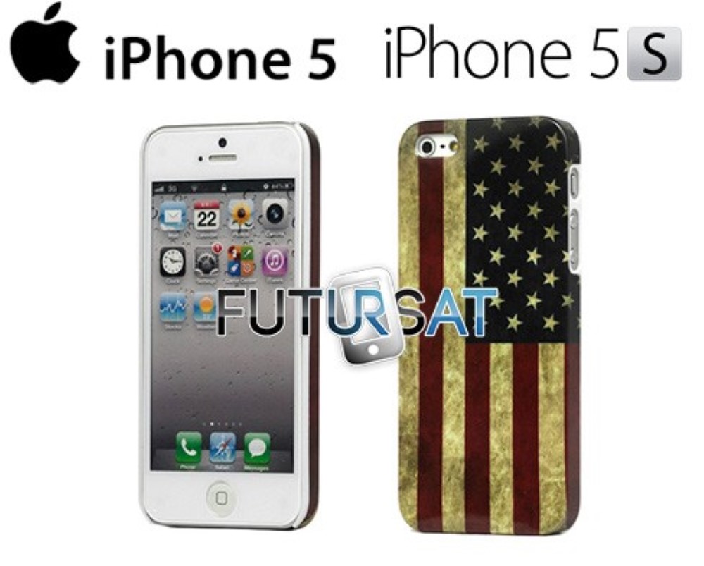 Funda iPhone 5 5S Plastico Duro American Flag