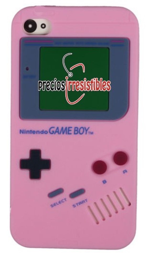 Funda iPhone 4G Silicona Gameboy Rosa