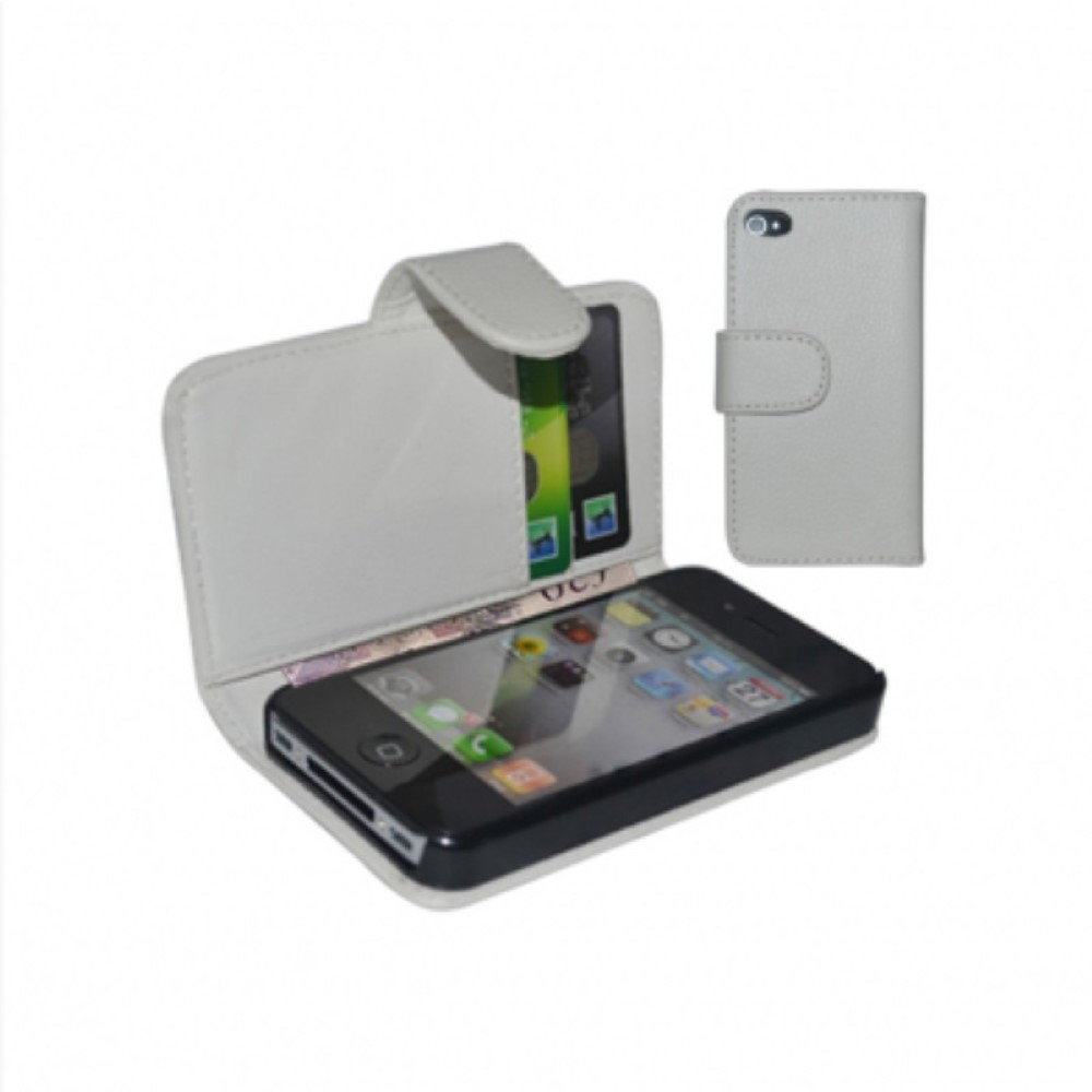 Funda iPhone 4G Tapa Libro Tipo B Blanca