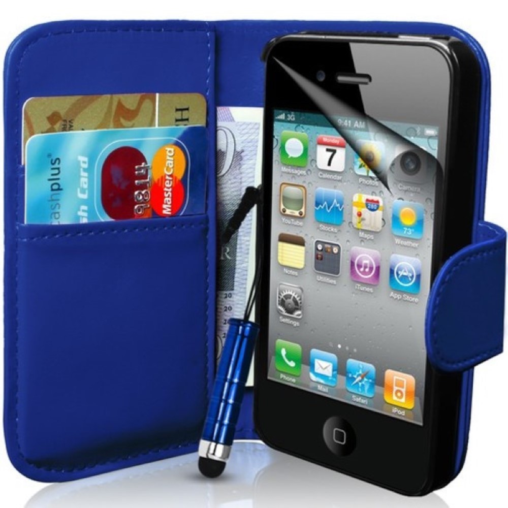 Funda iPhone 4G Tapa Libro Tipo B Azul