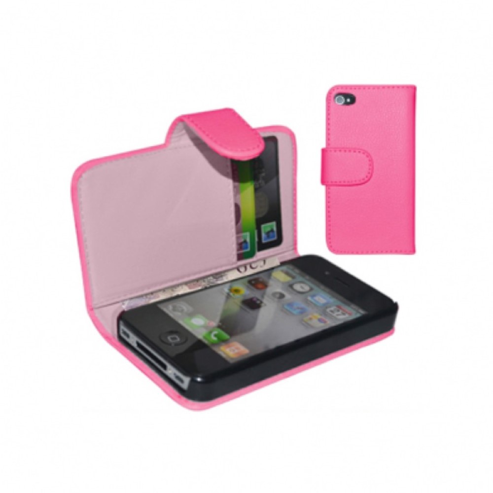 Funda iPhone 4G Tapa Libro Tipo B Rosa