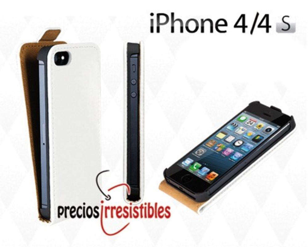 Funda iPhone 4G Piel Tapa Blanca