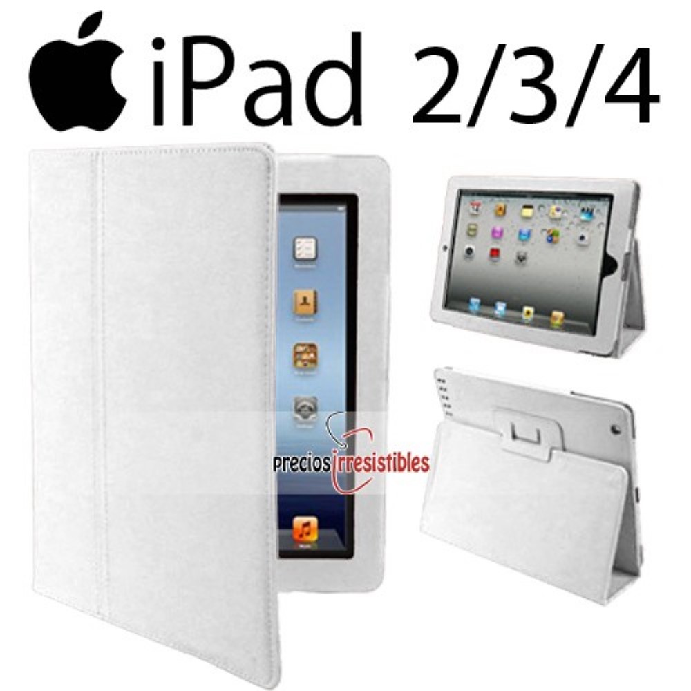 Funda iPad 2 3 4 Piel Lisa Blanca