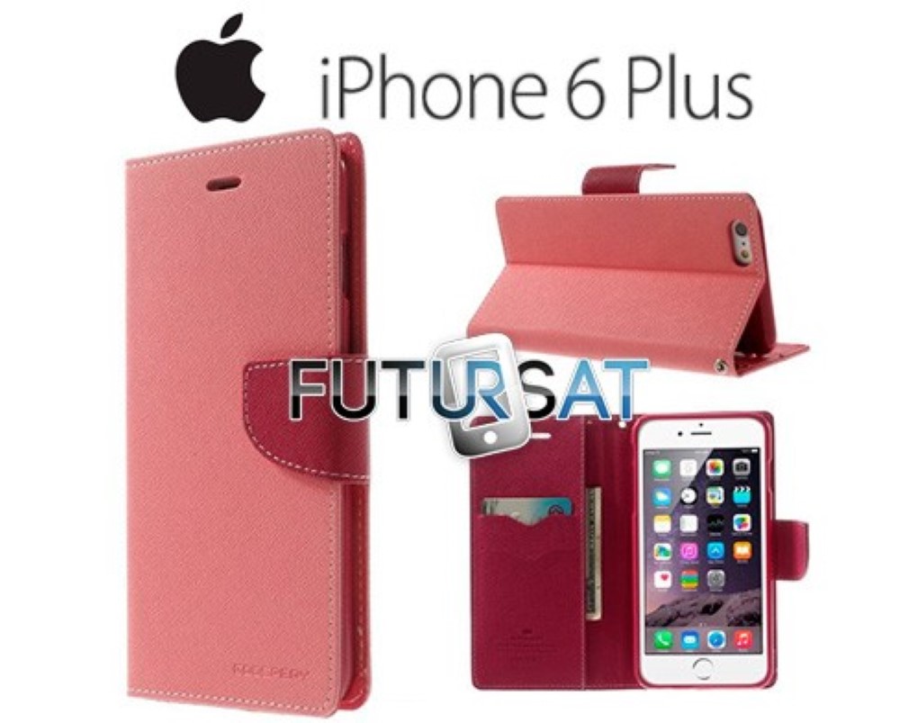 Funda iPhone 6 Plus Mercury Goospery Tapa Libro Rosa