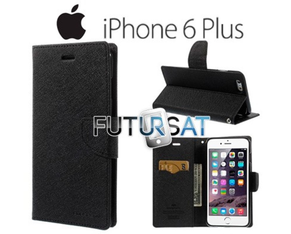Funda iPhone 6 Plus Mercury Goospery Tapa Libro Negra