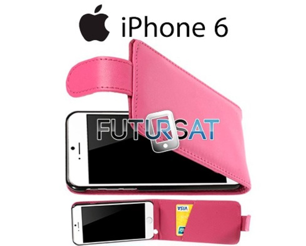 Funda iPhone 6 Piel Tapa Flip Rosa