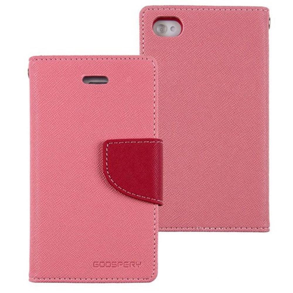 Funda iPhone 4G 4S Piel Tapa Libro Mercury Goospery Rosa