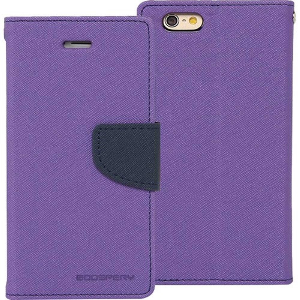 Funda iPhone 6 6S Piel Tapa Libro Mercury Goospery Morada