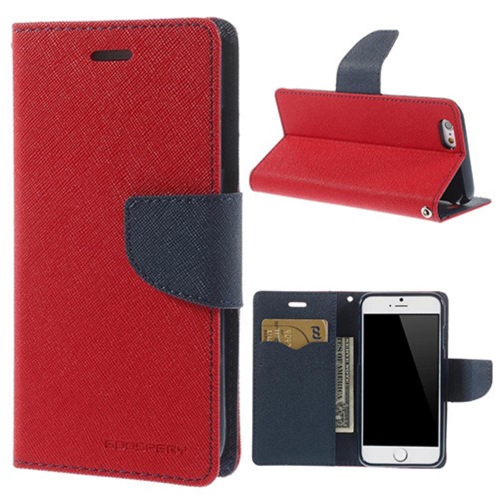 Funda iPhone 6 6S Piel Tapa Libro Mercury Goospery Roja