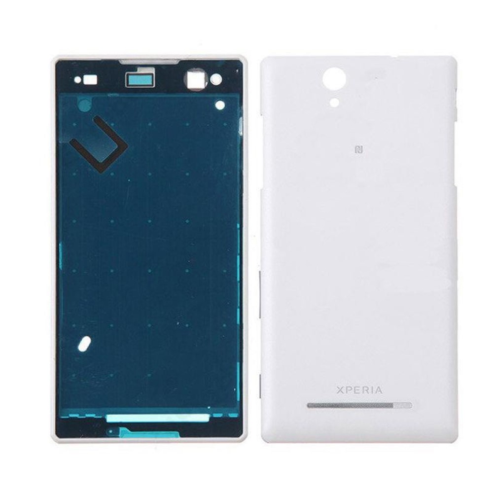Chasis Sony Xperia C3 D2533 Marco central con Tapa Blanco