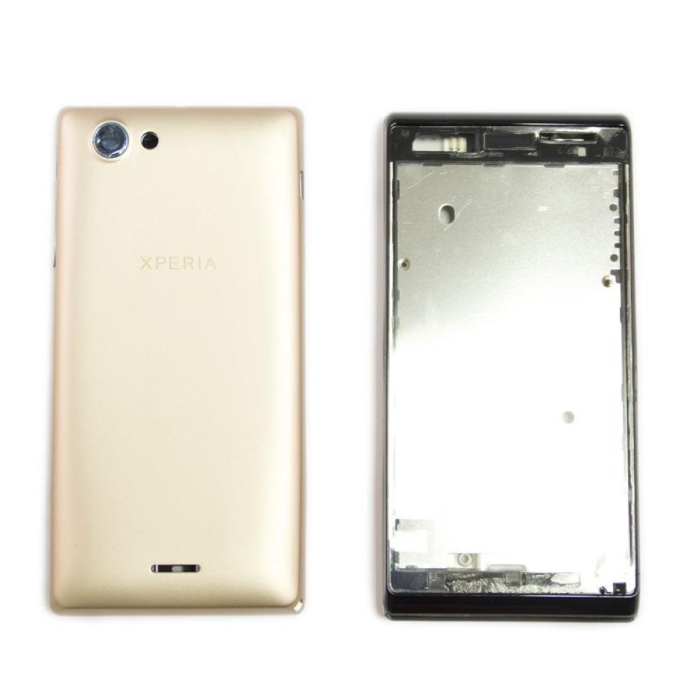 Chasis Sony Xperia J St26i Marco completo con Tapa dorado