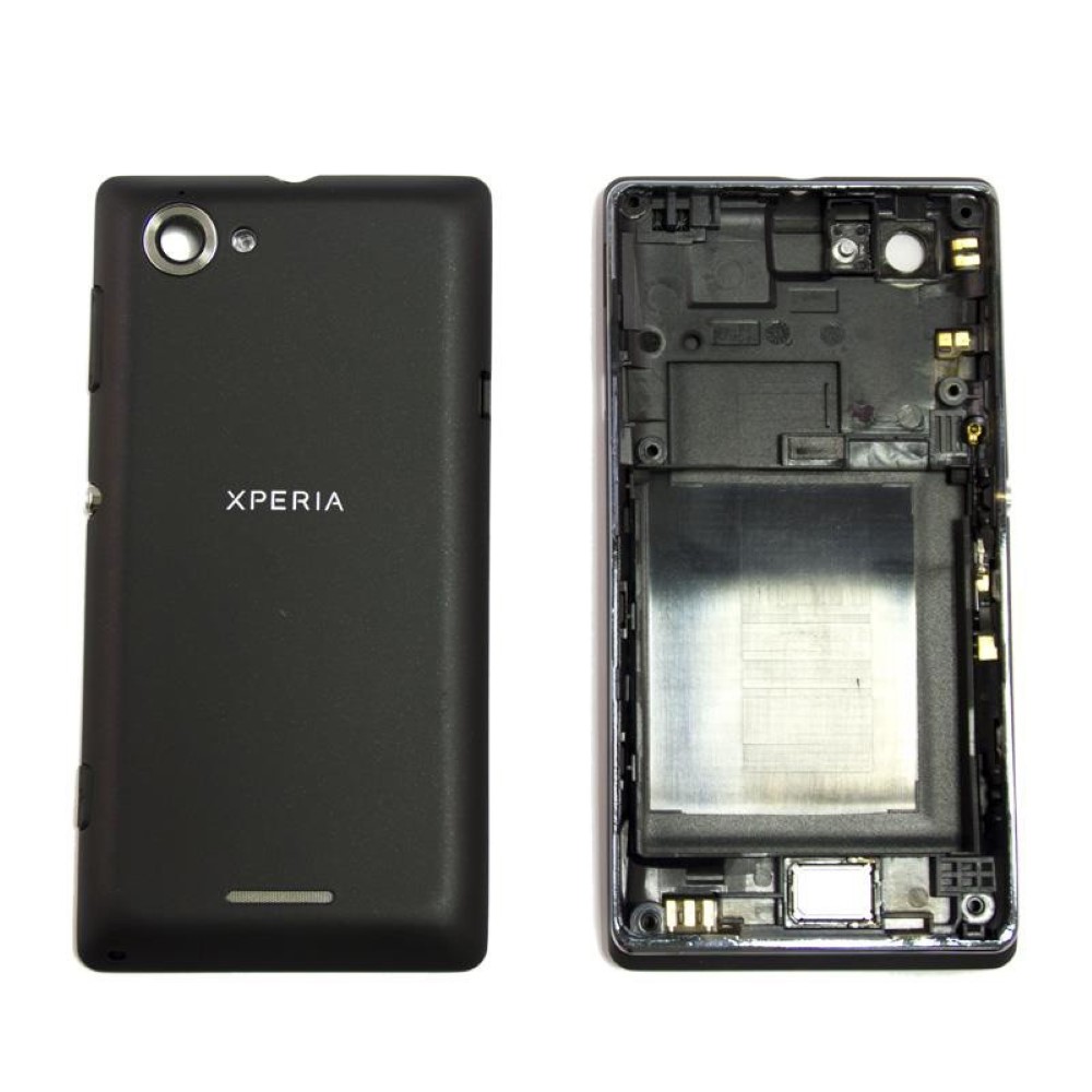 Chasis Sony Xperia L S36h C2104 C2105 Marco central completo con Tapa Negro