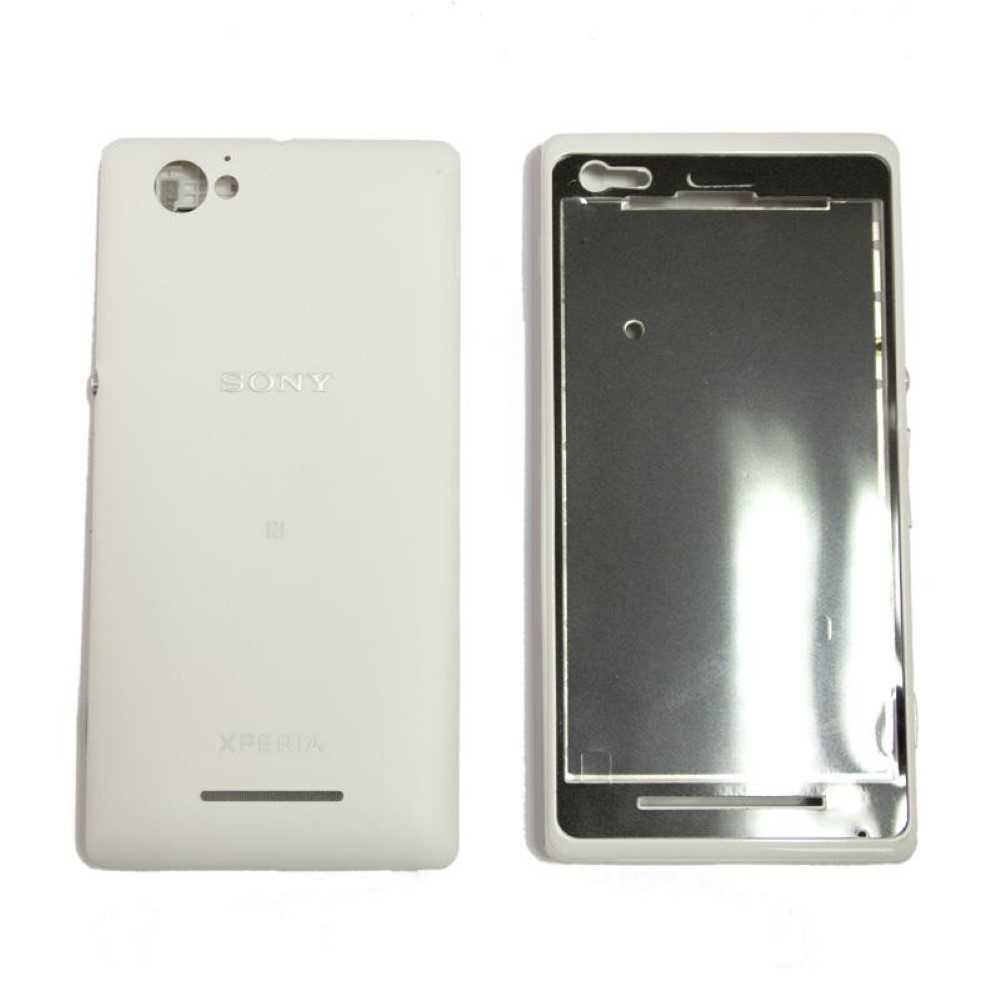 Chasis Sony Xperia M C1905 C1904 Marco central con Tapa Blanco