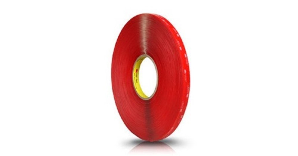 Rollo Adhesivo rojo doble cara 33mx3mm