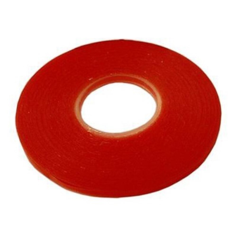 Rollo Adhesivo rojo doble cara 33mx2mm