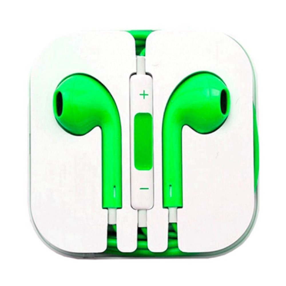 Auriculares tipo iPhone verdes