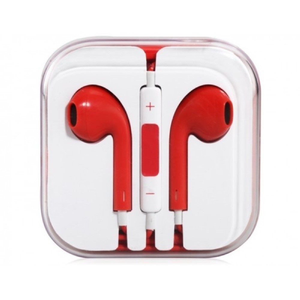 Auriculares tipo iPhone rojos