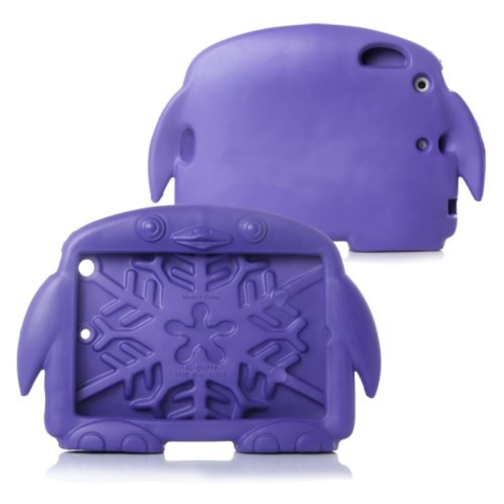 Funda iPad Mini Mini 2 Mini 3 infantil pingüino morado