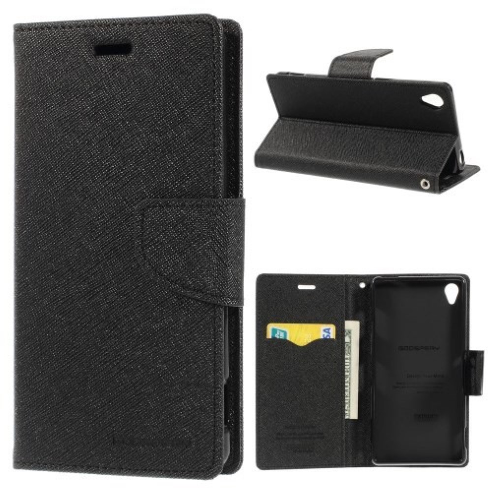Funda Sony Xperia Z3 D6653 Piel Tapa Libro Goospery Tapa Libro Negra