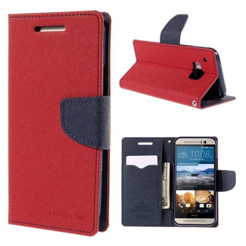Funda HTC One M9 Tapa Libro Mercury Goospery Tapa Libro roja