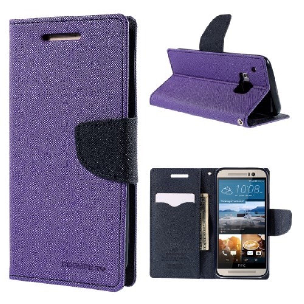 Funda HTC One M9 Tapa Libro Mercury Goospery Tapa Libro morada