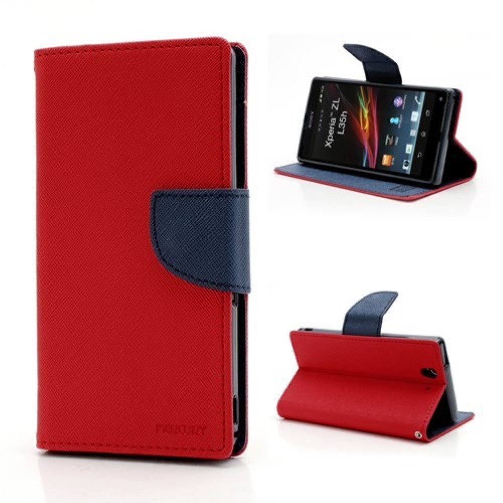 Funda Sony Xperia Z L36h Tapa Libro Mercury Goospery Tapa Libro roja