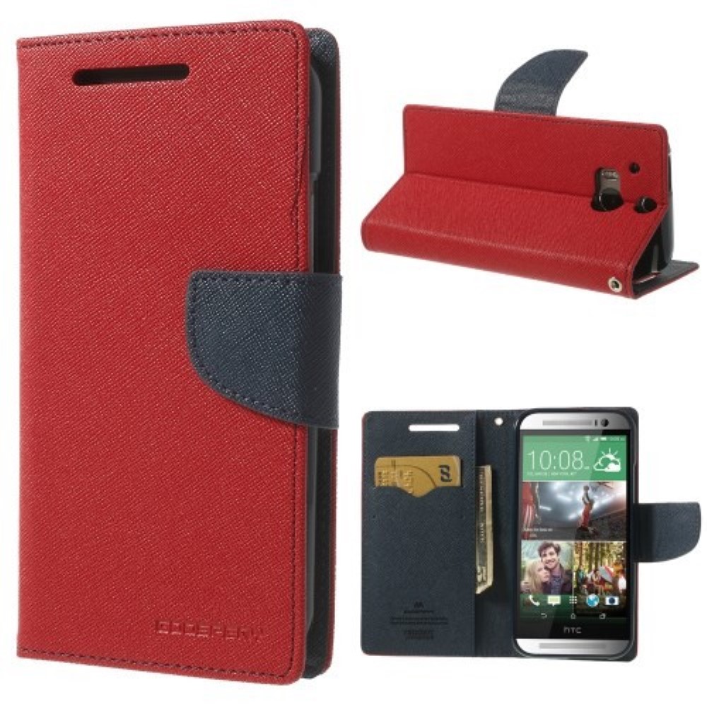 Funda HTC One M8 Tapa Libro Mercury Goospery Tapa Libro roja