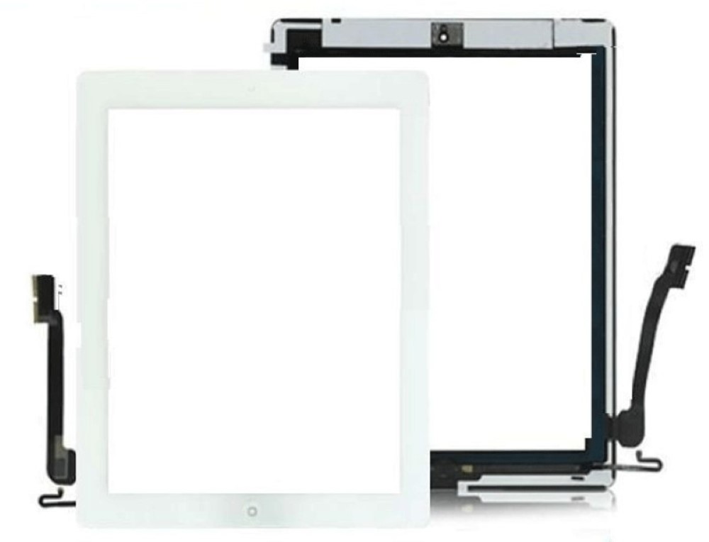 iPad 4 Digitizer Assembly With Home Button+Adhesive OEM White
