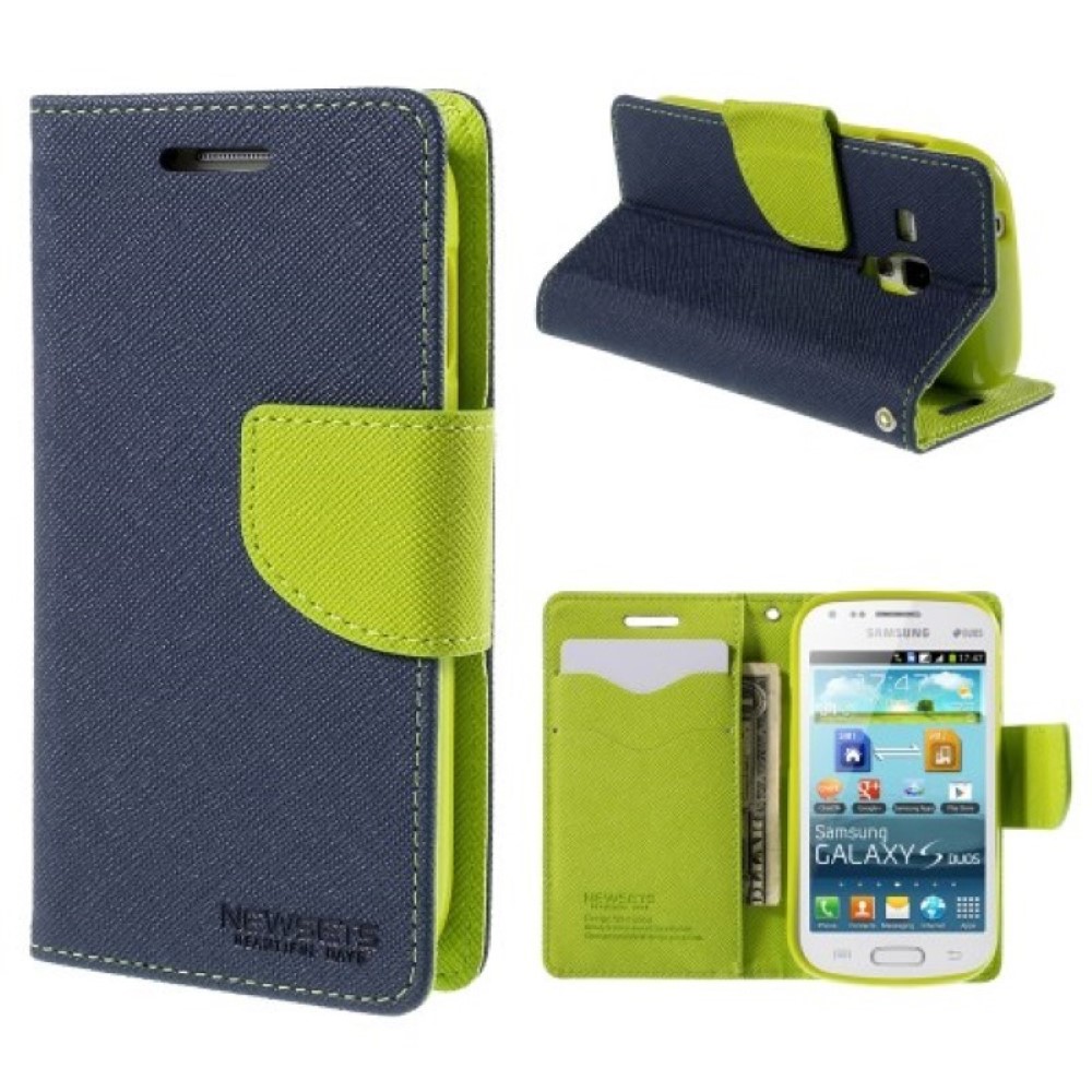 Funda Galaxy S Duos S7562 Trend S7560 Mercury Goospery tapa libro azul