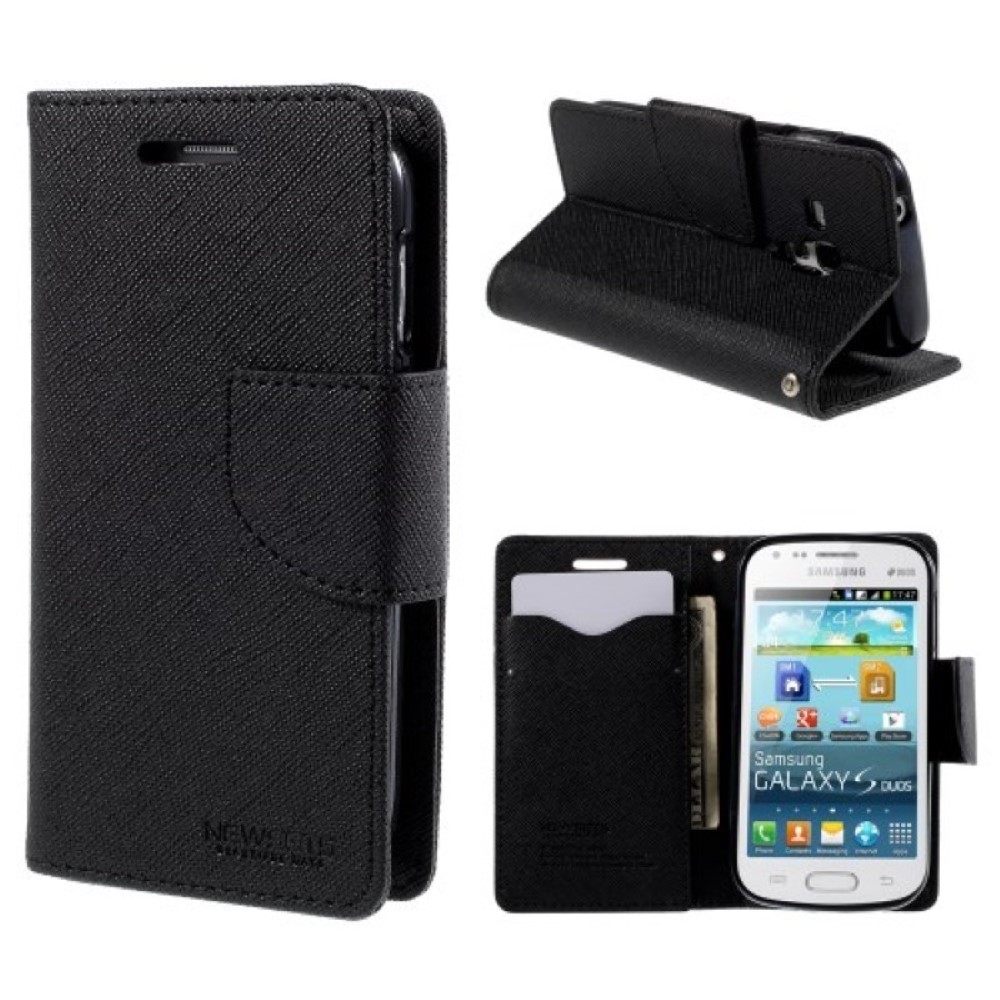 Funda Galaxy S Duos S7562 Trend S7560 Mercury Goospery tapa libro negra
