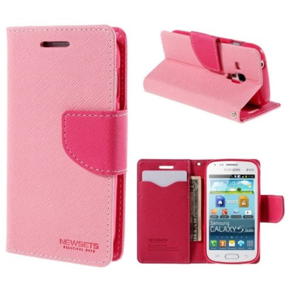 Funda Galaxy S Duos S7562 Trend S7560 Mercury Goospery tapa libro rosa